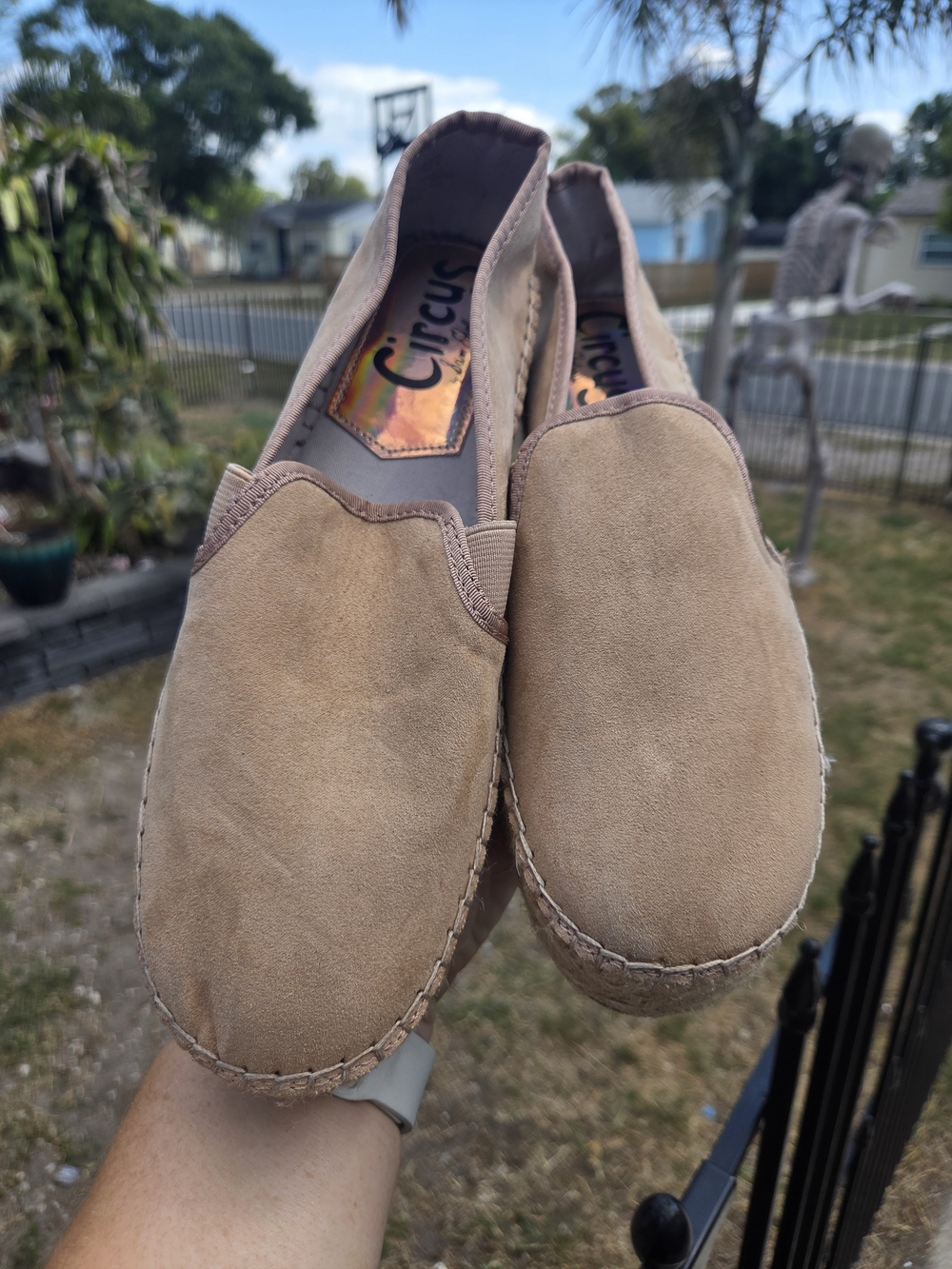 Circus by Sam Edelman Christina Slip On Espadrille 8.5 Shoes Tan Beige Platform